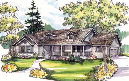 Country One-Story Elevation of Plan 69149