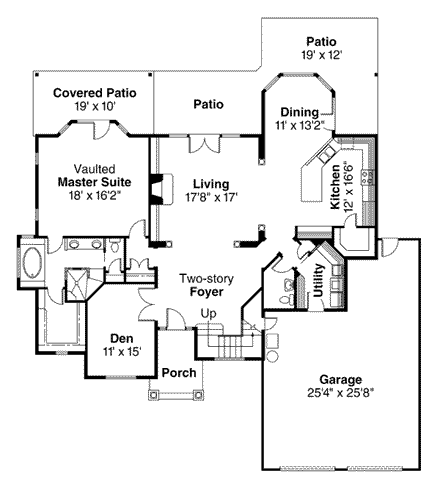 House Plan 69152 First Level Plan