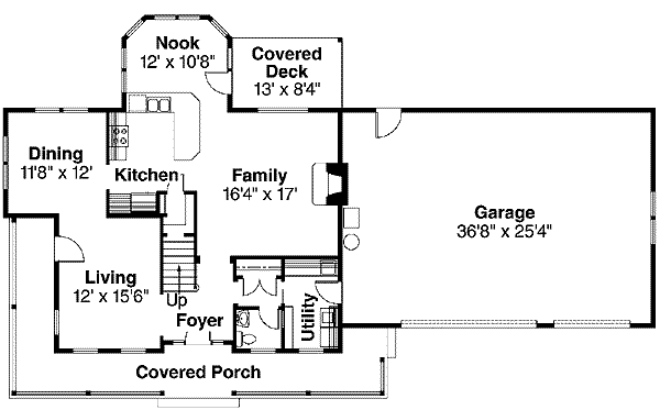 Country Farmhouse Southern Level One of Plan 69155