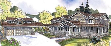 Bungalow Cape Cod Country Craftsman Elevation of Plan 69156