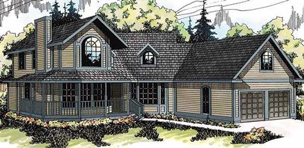 Country Farmhouse Elevation of Plan 69162