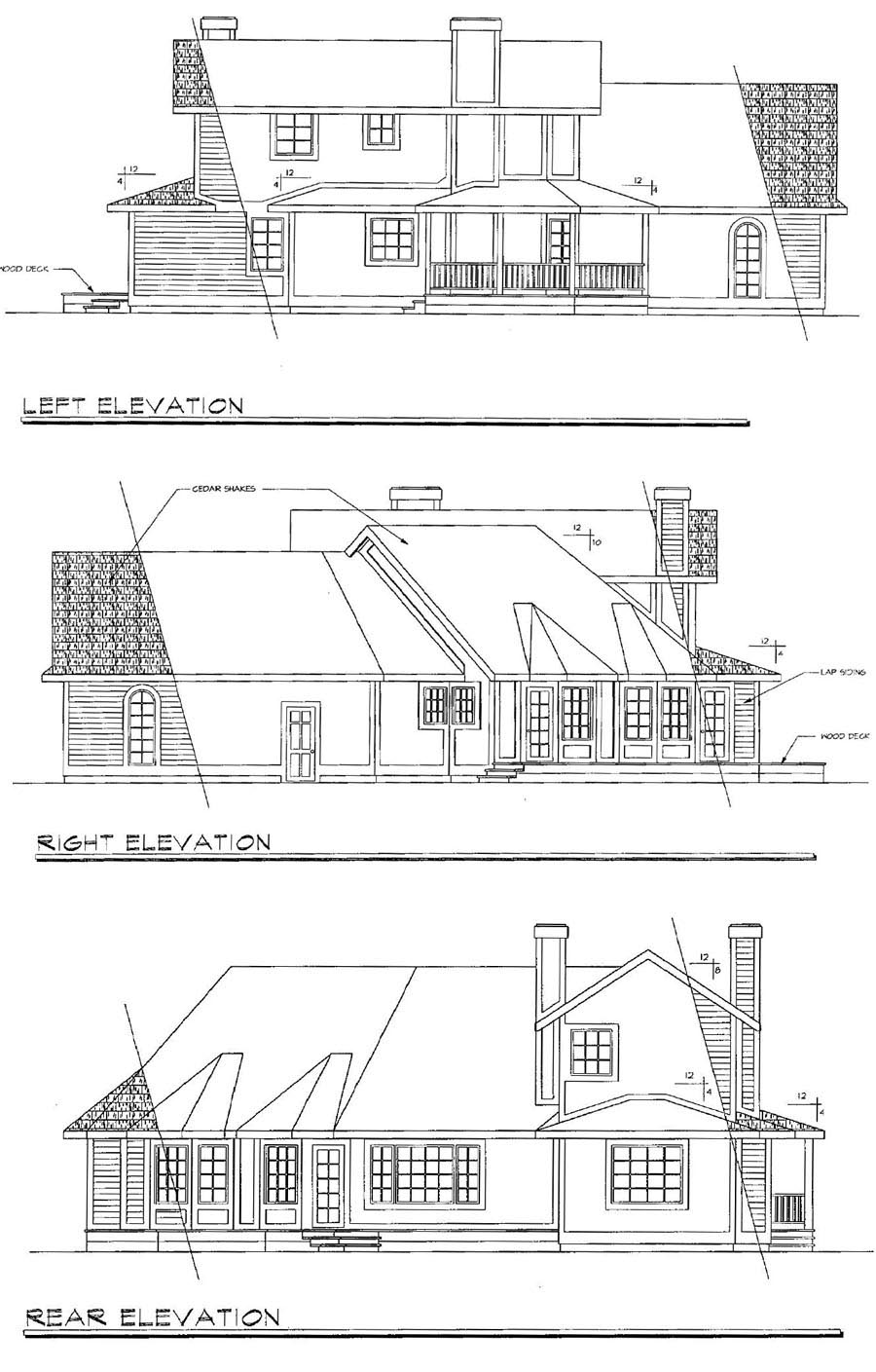 Country Farmhouse Rear Elevation of Plan 69162