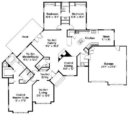 House Plan 69163 First Level Plan