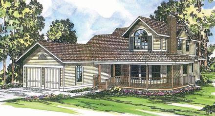 Country Farmhouse Elevation of Plan 69172