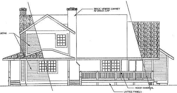 Country Farmhouse Rear Elevation of Plan 69172