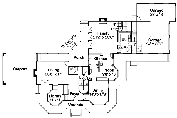 Farmhouse Victorian Level One of Plan 69174