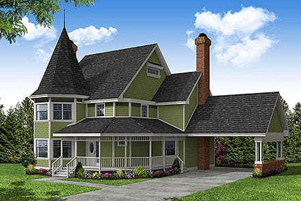 Farmhouse Victorian Elevation of Plan 69176