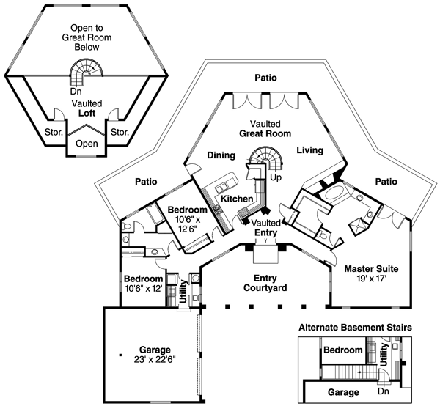 House Plan 69182 First Level Plan