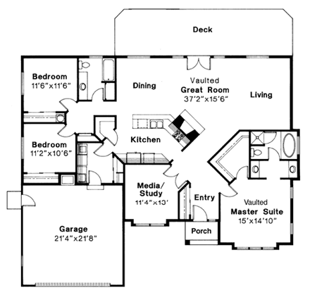 House Plan 69185 First Level Plan