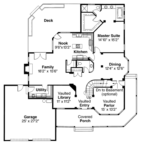 Country Farmhouse Level One of Plan 69203