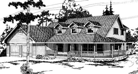 Country Farmhouse Elevation of Plan 69203