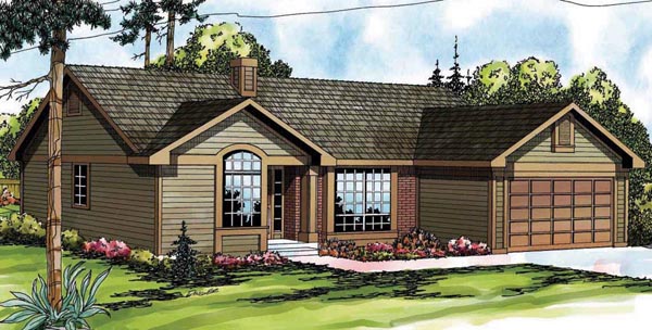 Plan 69204 | Traditional Style with 3 Bed, 2 Bath, 2 Car Garage