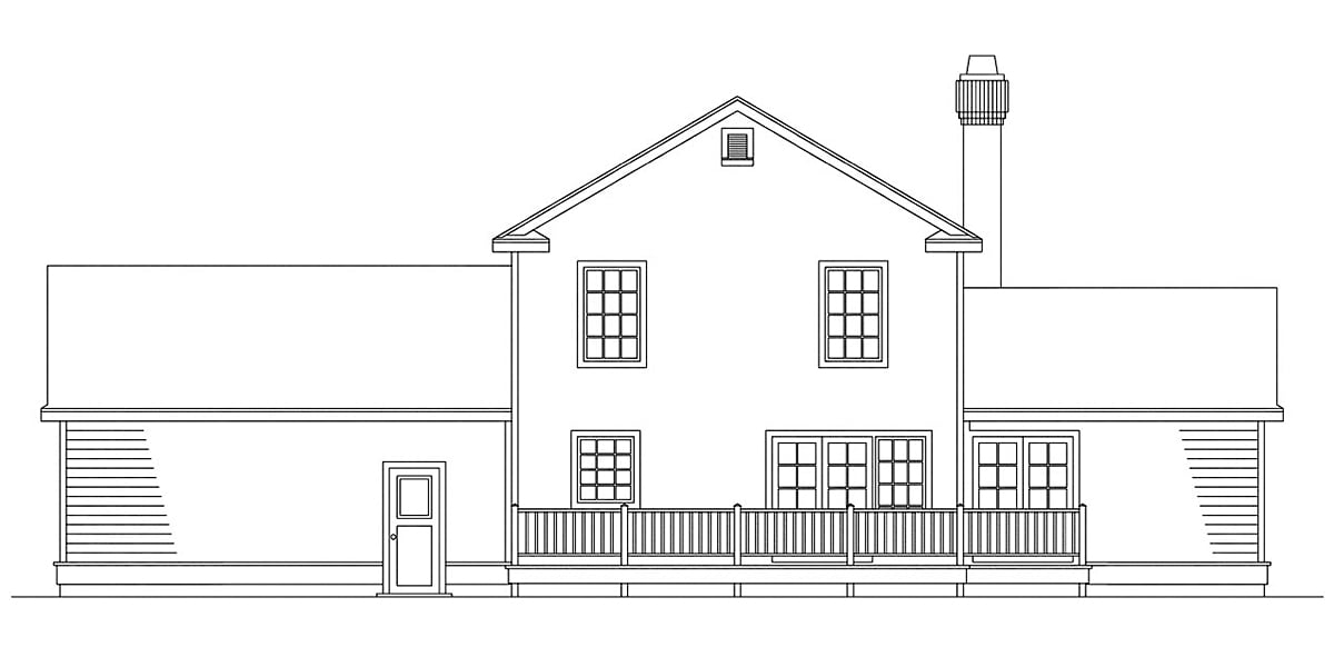 Country Farmhouse Rear Elevation of Plan 69212