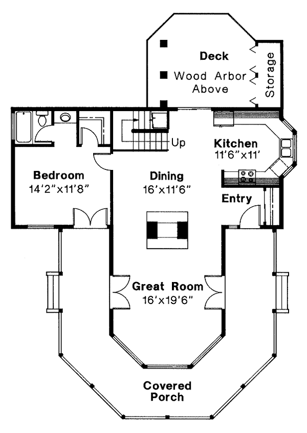 Country Farmhouse Level One of Plan 69214