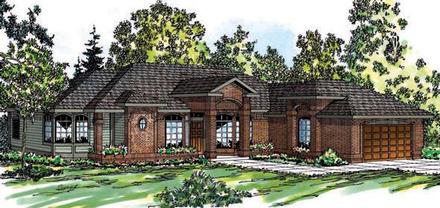 Ranch Traditional Elevation of Plan 69215