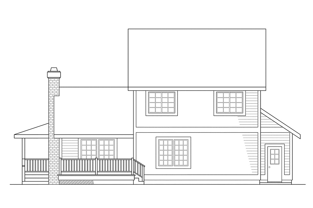 Country Farmhouse Rear Elevation of Plan 69216