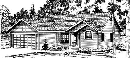 One-Story Ranch Elevation of Plan 69221