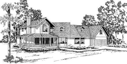 Country Farmhouse Elevation of Plan 69225