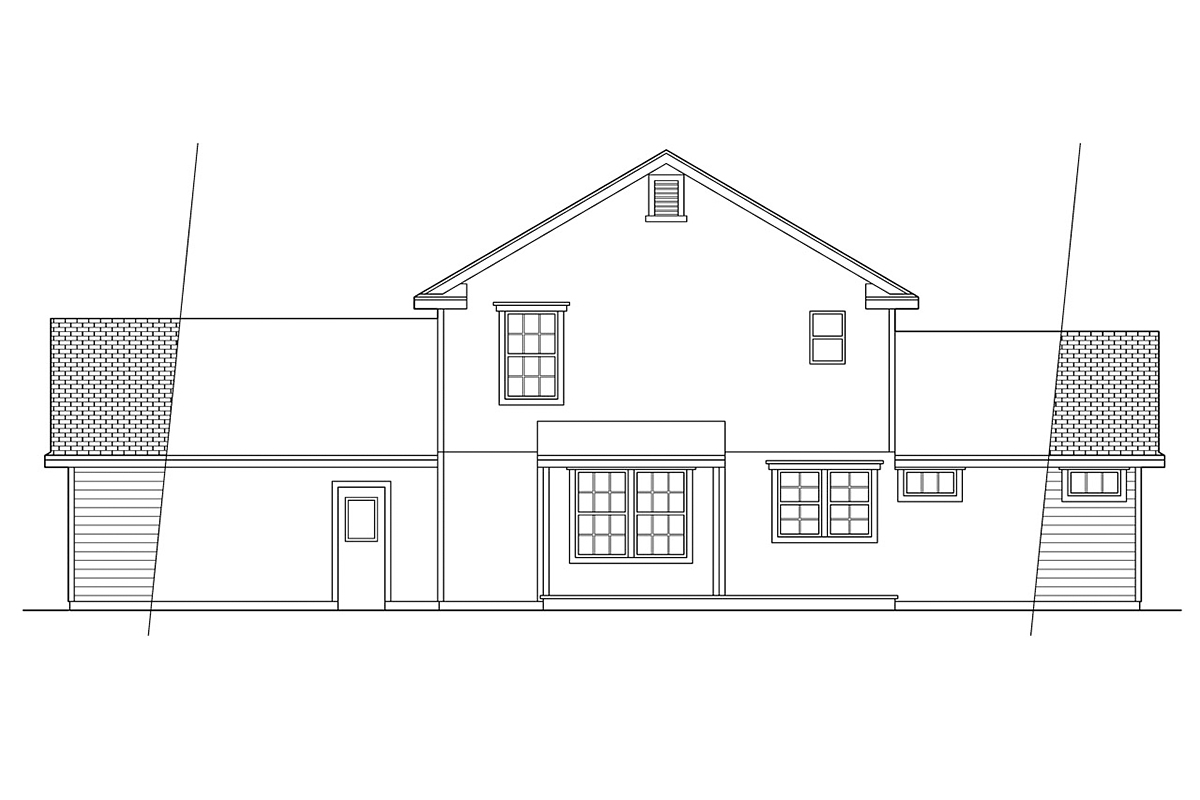 Country Farmhouse Rear Elevation of Plan 69227