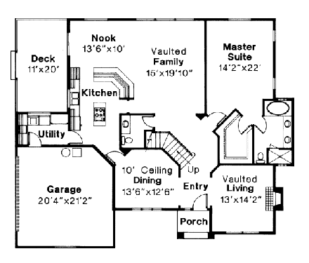 House Plan 69232 First Level Plan