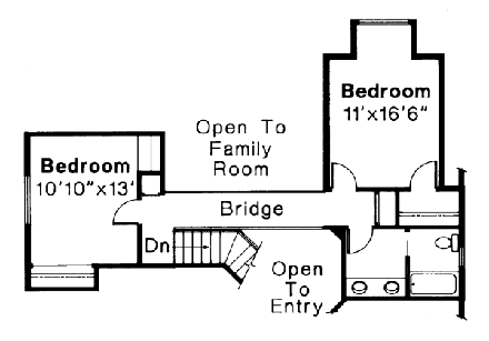 House Plan 69232 Second Level Plan