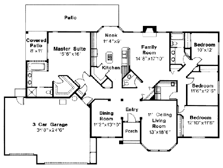 House Plan 69236 First Level Plan