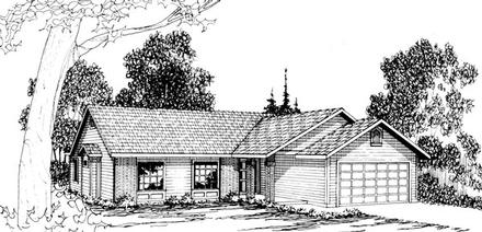 One-Story Ranch Elevation of Plan 69237