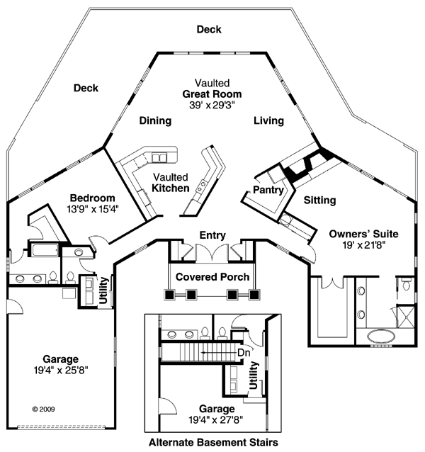 Contemporary Ranch Traditional Level One of Plan 69238