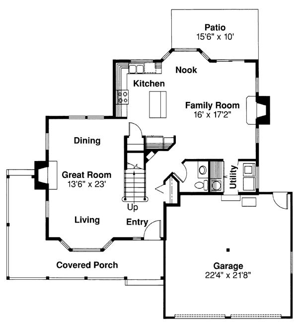 Country Farmhouse Level One of Plan 69240