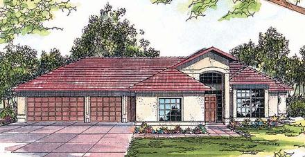 Mediterranean One-Story Elevation of Plan 69241