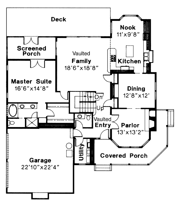 Country Farmhouse Level One of Plan 69246