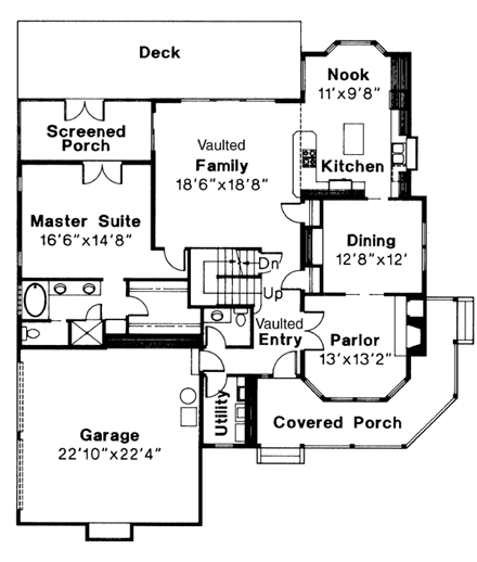 House Plan 69246 First Level Plan