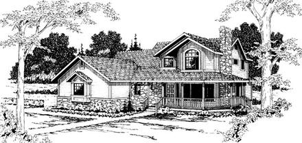 Country Farmhouse Elevation of Plan 69246