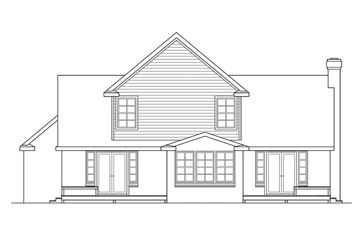 Country Rear Elevation of Plan 69248