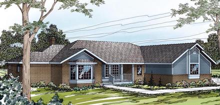 One-Story Ranch Elevation of Plan 69249