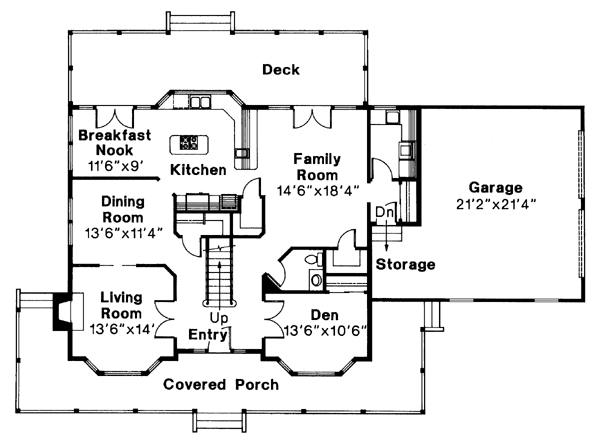 Country Farmhouse Level One of Plan 69250