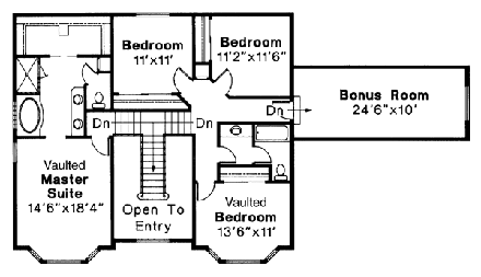 House Plan 69250 Second Level Plan