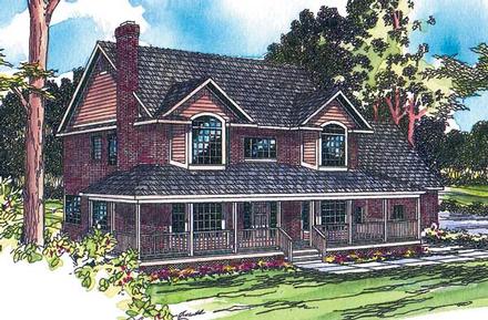 Country Farmhouse Elevation of Plan 69250