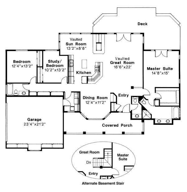 One-Story Traditional Level One of Plan 69251