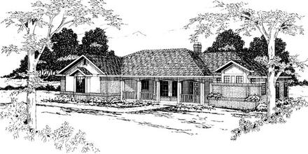 One-Story Traditional Elevation of Plan 69251