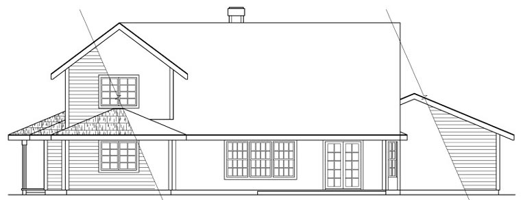 Cottage Country Traditional Victorian Rear Elevation of Plan 69253