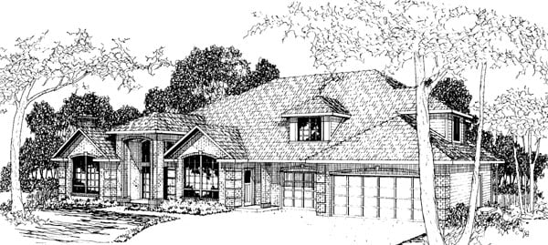 Plan 69258 | Traditional Style with 3 Bed, 3.5 Bath, 3 Car Garage