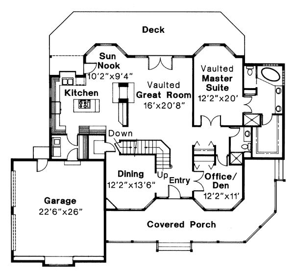 Country Farmhouse Level One of Plan 69259