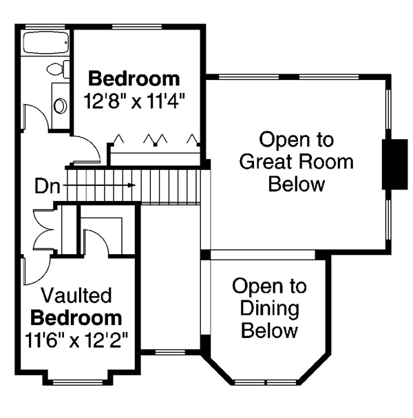 Country European Farmhouse Traditional Level Two of Plan 69261