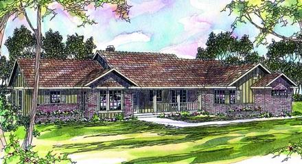 One-Story Ranch Elevation of Plan 69264