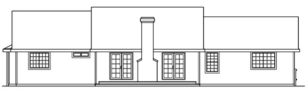 One-Story Ranch Rear Elevation of Plan 69264