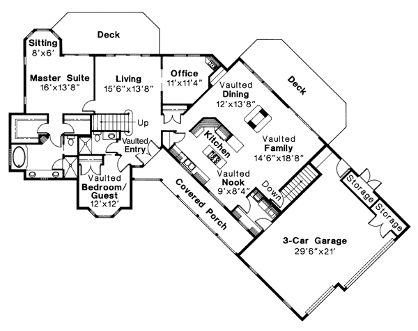 Ranch Level One of Plan 69266