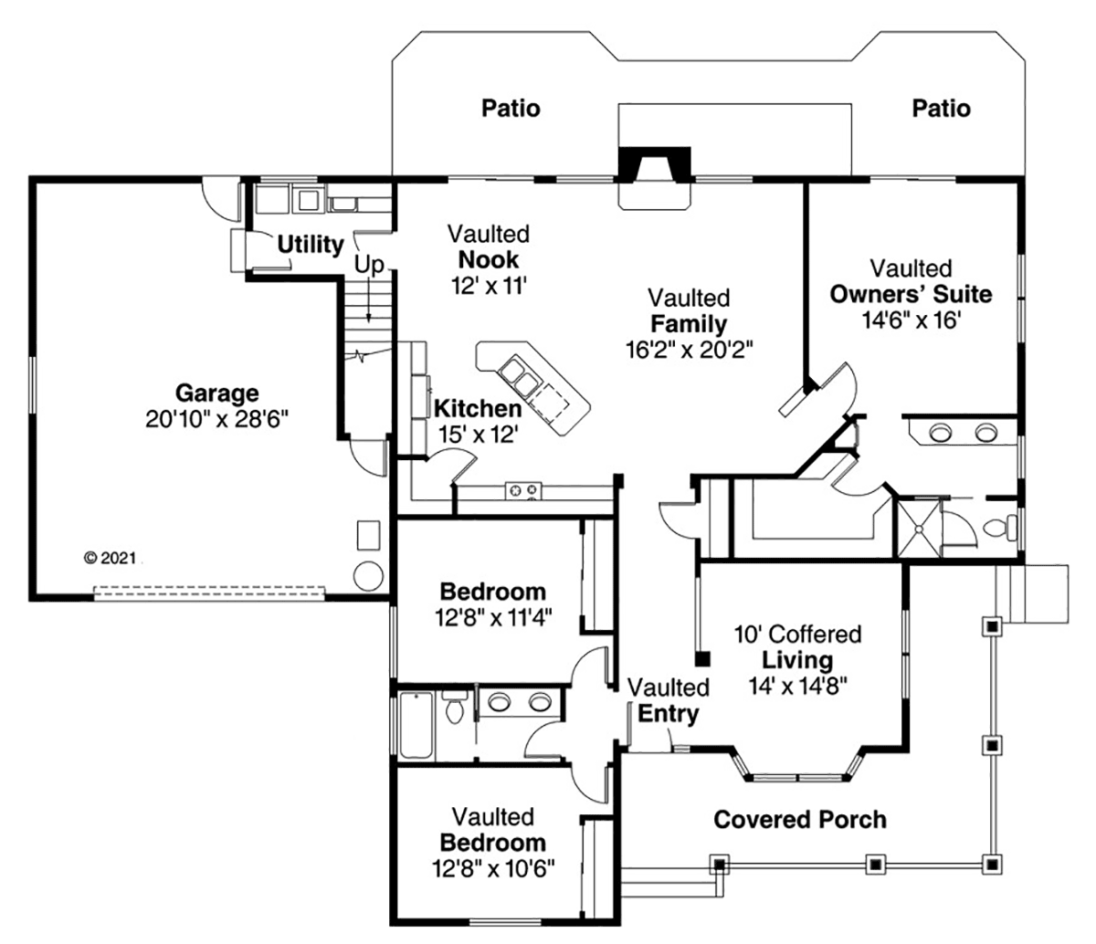 Bungalow Country Level One of Plan 69268