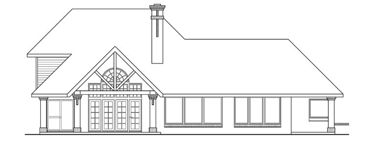 Craftsman European Rear Elevation of Plan 69272