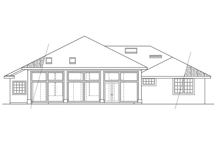 Country Rear Elevation of Plan 69274